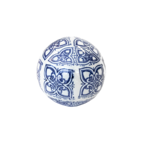 Abstract Blue & White Ceramic Ball 10cm