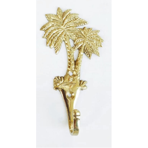 Brass Double Palm Tree Wall Hook