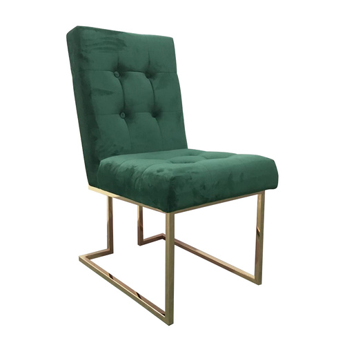 Soraya Armless Velvet Dining Chair - Emerald Green