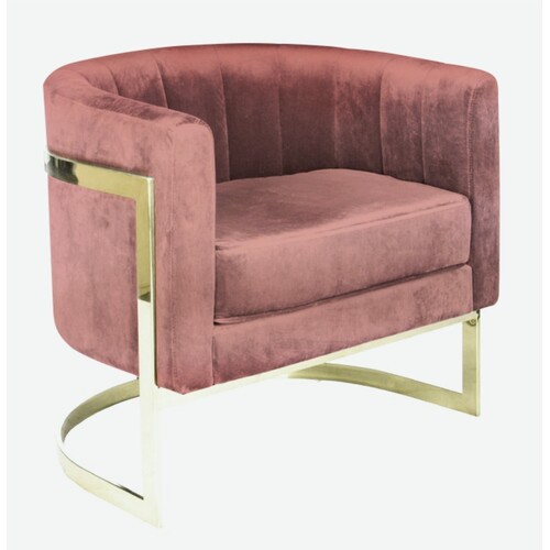 Manhattan Velvet Armchair - Dusty Pink