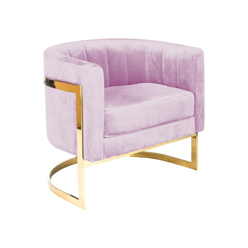Manhattan Velvet Armchair - Light Pink